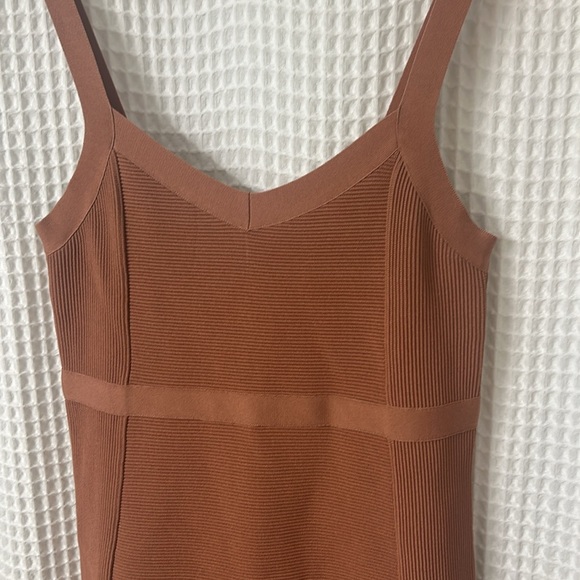 Bardot Katy Knit Dress Chestnut Tan Medium 8 - Picture 4 of 10